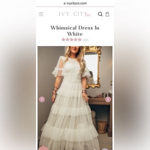 Ivy City Co Whimsical Long Dress In White Size Medium